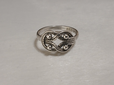 21.5mm, Kalevala koru hopea Teljänneito sormus kk 925 X8