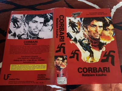 VHS kansipaperi Corbari Natsien kauhu