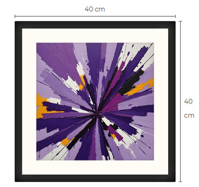 Uusi abstrakti Art Print paspis & kehys 40 cm x 40 cm