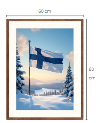 Uusi Suomen lippu Limited Edition taulu 60 cm x 80 cm