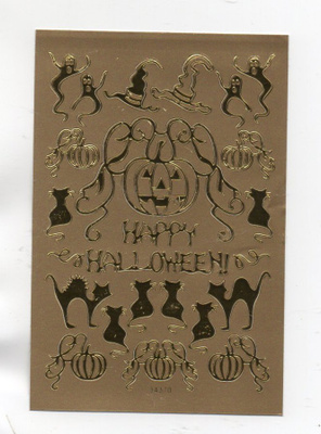 ÄÄRIVIIVATARRA "°HALLOWEEN ...KISSAT, KURPITSAT ym.°" /Kulta