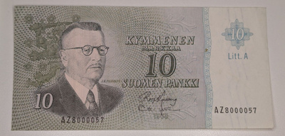 10 Markkaa 1963 Litt. A AZ8000057