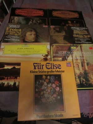 Klassinen levypaketti 7 lp Sibelius, Mozart, Beethoven...