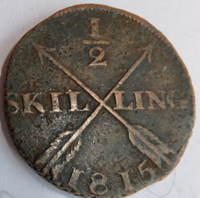 Ruotsi 1/2 skilling 1815