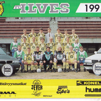 Jalkapallo. Ilves 1991. tarrakortti. Tampere  , e256