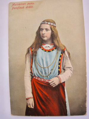 VANHA Postikortti Muinainen Puku 1900-l