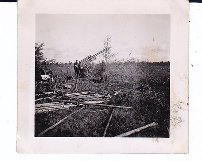 VANHA Sota Valokuva Ilmatorjunta Tykki n. 6,5 x 7 cm