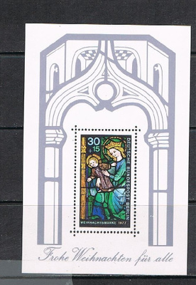 L-Saksa Berlin1977 - Joulu Christmas ++ blokki