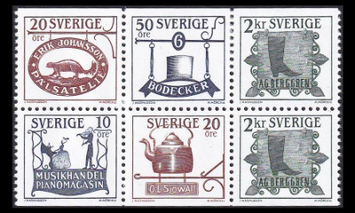 Ruotsi 1342-6hb ** Kauppojen kylttejä (1985)