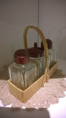 Vintage maustepurkki setti, lasinen antiikki purkkisetti