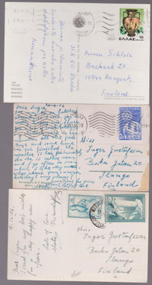 1956-1980 3KPL KREIKASTA KORTTEJA SUOMEEN POSTIMERKEILLÄ HYV