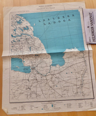 VANHA Kartta Karjalan Kannas 1941 Vain Virkakäytöä Vartren