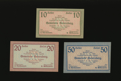 Itävalta 10, 20, 50, Heller, Geiersberg 1920