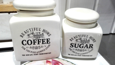 KERAAMISET BEAUTIFUL HOME, COFFEE JA SUGAR - PURKIT