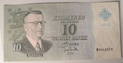 10 Markkaa 1963 Litt. A N3442370