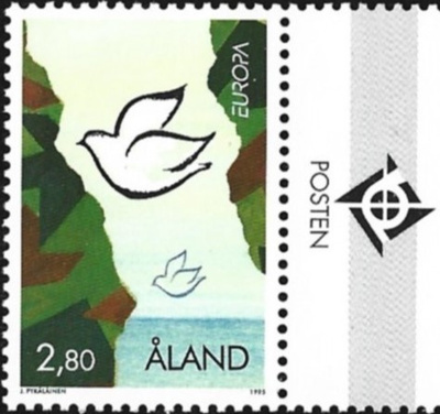 Åland 1995 Eurooppa mer 2,80 mk välilöpari logo ** LaPe 100