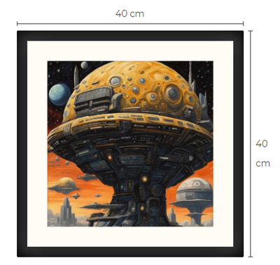 Uusi Science Fiction taulu koko 40 cm x 40 cm kehyksineen
