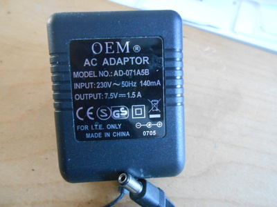 OEM AC Adaptor, Model: AD-071A5B.