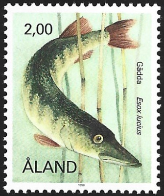 Åland 1990 Kaloja Hauki 2,00 mk ** LaPe 039