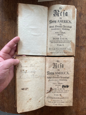 1753, PEHR KALM: En resa till Norra Amerika I-II, 1756