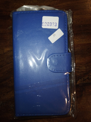 Sininen lompakkokuori ja kalvo Samsung Galaxy J5 (uusi)
