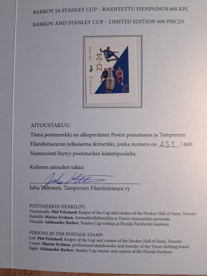 ALEKSANDER BARKOV OMAKUVA POSTIMERKKI