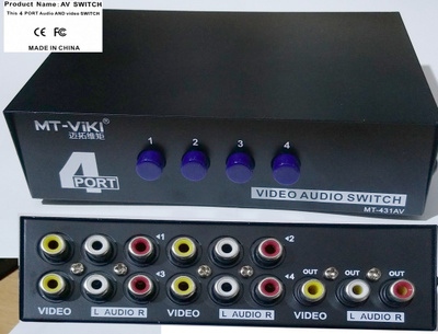 4Way RCA A/V Adapteri 4In-1Out