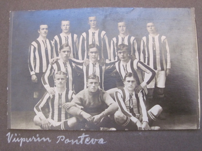 VANHA Valokuva Postikortti Viipurin Ponteva Jalkapallo 1900-