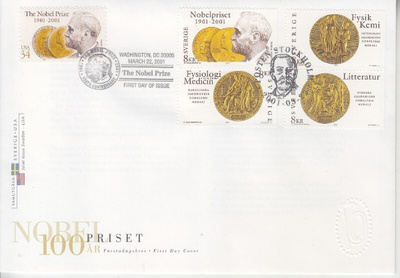 Ruotsi FDC 2001 Nobel