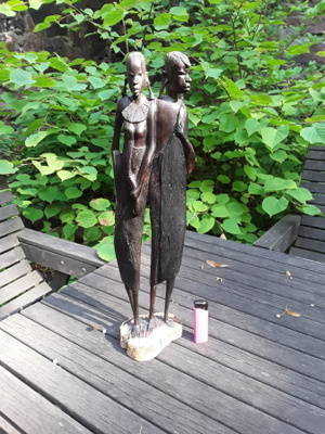 Iso Afrikka puu Veistos . K  46.5 cm