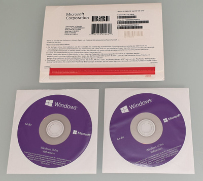 2 Stück Windows 10 Pro, 64-Bit DVD-Deutsch DE