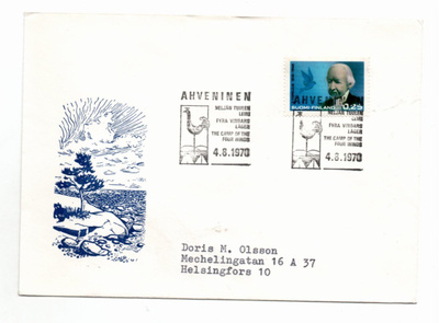 Ahveninen: Neljän tuulen leiri (erikoisleima  4.8.1970)