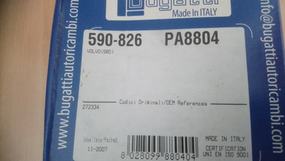Volvo S80 2.8, 2.9, 3.0 Vesipumppu Bugatti PA8804, 590-826