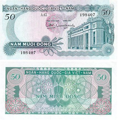 Etelä-Vietnam 50 Dong v.1969 (P-25) UNC