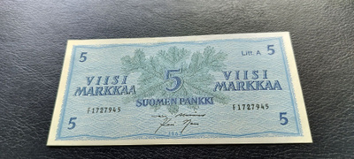 5 mk 1963 Litt.A, ALE-Nar, F-sarjaa