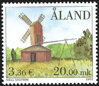 Åland 2001  Tuulimyllyt  20,00 mk ** LaPe 194