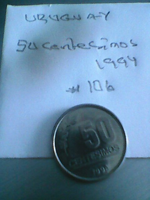 Uruguay 50 centesimos 1994, km#106
