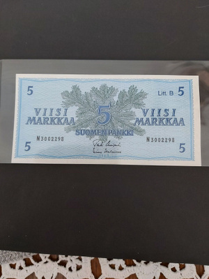 Pakka sileä 5 mk 1963 Litt.B