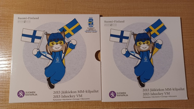 Eurorahasarja 2013 "Jääkiekon MM-kisat" 1 + 2€ + Erik 5€ UNC