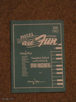 Piano nuottikirja : Pieces are Fun book 3 / Hirschberg !