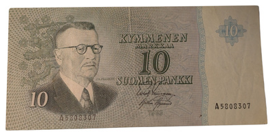 10 Markkaa 1963 ilman Litt A5808307
