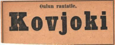 OULU N RAUTATIE KOVJOKI ASEMALIPPU