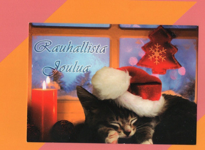 KISSA ...°°RAUHALLISTA JOULUA°° -KORTTI / (Anki)
