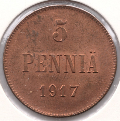 5 PENNIÄ 1917 I / #19a (kl 8-9)