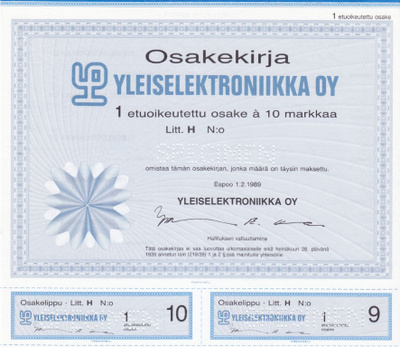 OKK 1989 Yleiselektroniikka Oy (Boreo), Espoo spec pörssi