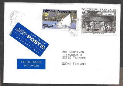 Postilähetys - Ranskan Polynesia - Suomi 1995(Mic 603 , 610)