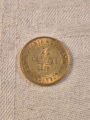 20 markkaa, v. 1878, kultaa