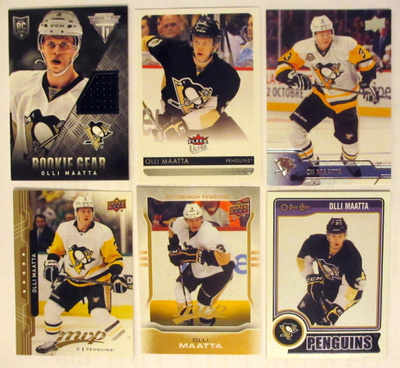OLLI MÄÄTTÄ x 6 korttia, sis rookie jersey kortin, katso