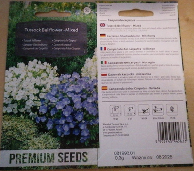 Karpaattienkello 'Tussock Bellflower - Mixed' - siemenet #