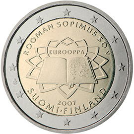 SUOMI 2013 2 € Rooman sopimus 50 vuotta   (pillerissä)